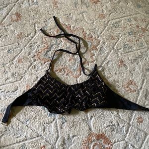 Black and gold bathing suit top
